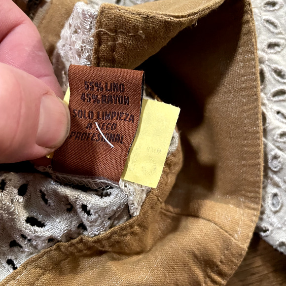 Sisters Jacket Sz Medium‎ Eyelet Zip Linen Blend Pockets Western Cottagecore - Picture 4 of 8